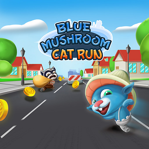 Play Blue Mushroom Cat Run